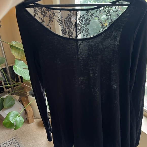 Vintage Sheer Black Lace long sleeve top, Circa 2009 - Picture 9 of 17